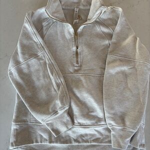 Lululemon Light Gray Half-Zip Full Length Scuba Sweatshirt